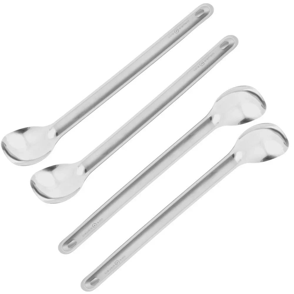 4-PACK Core Element 100%‎ Titanium Long Handle Spoon Ultralight Backpacking